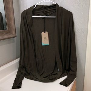 Prana Foundation Shrug XS in Heather Slate